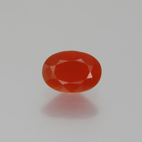 9,17 ctw natürlicher rötlich-orange Feueropal, Oval Schliff, Transparent