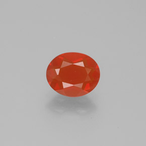 0,74 ctw natürlicher orangefarbener Feueropal, Oval Schliff, Transparent
