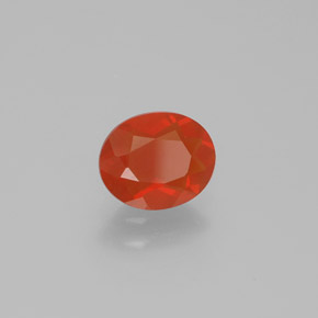0,74 ctw natürlicher orangefarbener Feueropal, Oval Schliff, Transparent