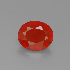 1,24 ctw natürlicher orangefarbener Feueropal, Oval Schliff, Transparent