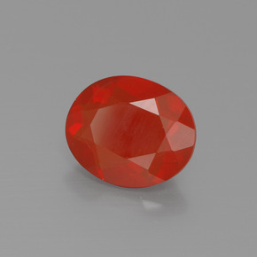 1,24 ctw natürlicher orangefarbener Feueropal, Oval Schliff, Transparent