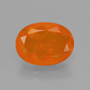 2,00 ctw natürlicher orangefarbener Feueropal, Oval Schliff, Transparent