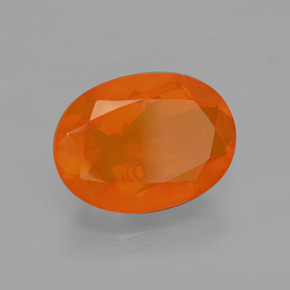 2,00 ctw natürlicher orangefarbener Feueropal, Oval Schliff, Transparent