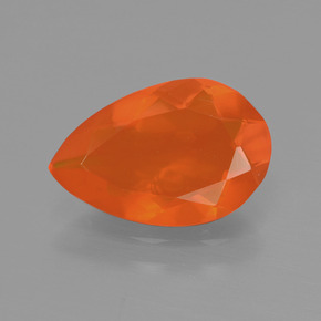 1,46 ctw natürlicher orangefarbener Feueropal, Birnenform, Transparent