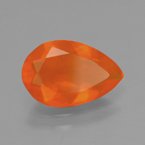 1,46 ctw natürlicher orangefarbener Feueropal, Birnenform, Transparent