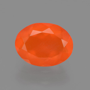 1,63 ctw natürlicher orangefarbener Feueropal, Oval Schliff, Transparent