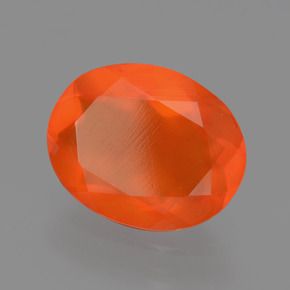 2,04 ctw natürlicher orangefarbener Feueropal, Oval Schliff, Transparent