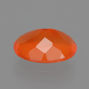 2,04 ctw natürlicher orangefarbener Feueropal, Oval Schliff, Transparent