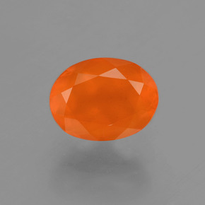 1,09 ctw natürlicher orangefarbener Feueropal, Oval Schliff, Transparent