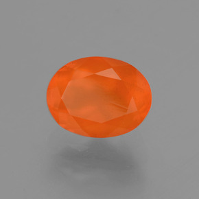 1,09 ctw natürlicher orangefarbener Feueropal, Oval Schliff, Transparent