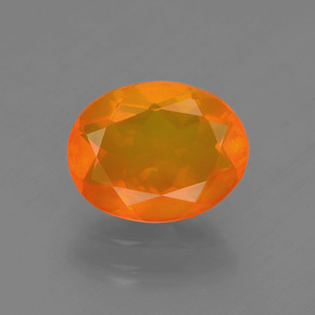 1,27 ctw natürlicher orangefarbener Feueropal, Oval Schliff, Transparent