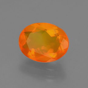 1,27 ctw natürlicher orangefarbener Feueropal, Oval Schliff, Transparent