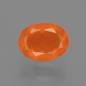 1,04 ctw natürlicher orangefarbener Feueropal, Oval Schliff, Transparent