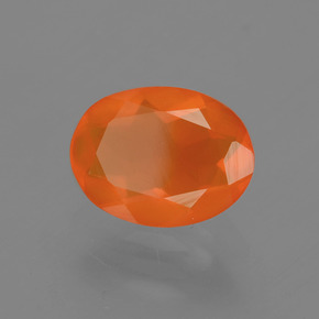1,04 ctw natürlicher orangefarbener Feueropal, Oval Schliff, Transparent