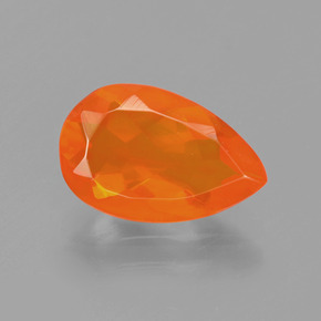 9,17 ctw natürlicher Orange Feueropal, Birnenform, Transparent