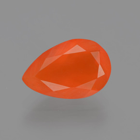 1,28 ctw natürlicher orangefarbener Feueropal, Birnenform, Lichtdurchlässig
