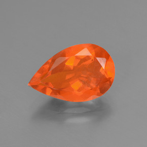 1,65 ctw natürlicher orangefarbener Feueropal, Birnenform, Transparent