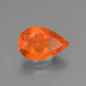 1,65 ctw natürlicher orangefarbener Feueropal, Birnenform, Transparent