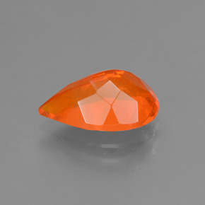 1,65 ctw natürlicher orangefarbener Feueropal, Birnenform, Transparent
