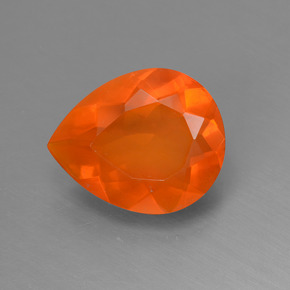 2,04 ctw natürlicher orangefarbener Feueropal, Birnenform, Transparent