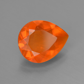 2,04 ctw natürlicher orangefarbener Feueropal, Birnenform, Transparent