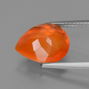 2,04 ctw natürlicher orangefarbener Feueropal, Birnenform, Transparent