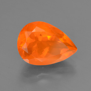 9,17 ctw natürlicher Orange Feueropal, Birnenform, Transparent