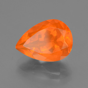 9,17 ctw natürlicher Orange Feueropal, Birnenform, Transparent