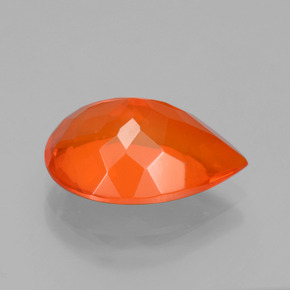 3,23 ctw natürlicher orangefarbener Feueropal, Birnenform, Transparent