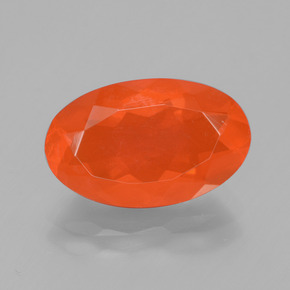 2,58 ctw natürlicher orangefarbener Feueropal, Oval Schliff, Transparent