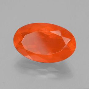 2,58 ctw natürlicher orangefarbener Feueropal, Oval Schliff, Transparent