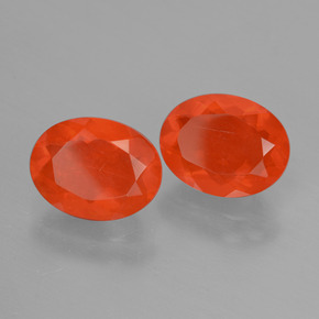 2.11 ct natürliche Orange Feueropal-Edelsteine, Oval Schliff, Transparent