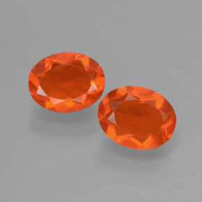  ct natürliche orangefarbener Feueropal-Edelsteine, Oval Schliff, Transparent