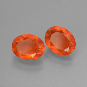  ct natürliche orangefarbener Feueropal-Edelsteine, Oval Schliff, Transparent