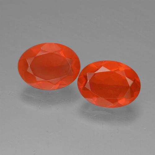 1,23 ct natürliche orangefarbener Feueropal-Edelsteine, Oval Schliff, Transparent
