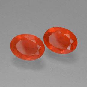 1,23 ct natürliche orangefarbener Feueropal-Edelsteine, Oval Schliff, Transparent