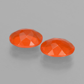 1.39 ct natürliche tiefrötlich-orange Feueropal-Edelsteine, Oval Schliff, Transparent