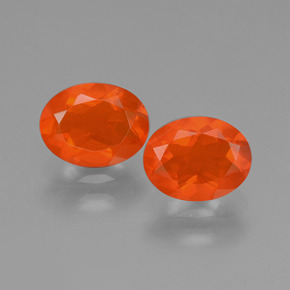 1,40 ct natürliche orangefarbener Feueropal-Edelsteine, Oval Schliff, Transparent