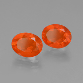 1,40 ct natürliche orangefarbener Feueropal-Edelsteine, Oval Schliff, Transparent