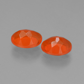 1,40 ct natürliche orangefarbener Feueropal-Edelsteine, Oval Schliff, Transparent