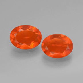  ct natürliche Orange Feueropal-Edelsteine, Oval Schliff, Transparent