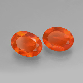 ct natürliche Orange Feueropal-Edelsteine, Oval Schliff, Transparent
