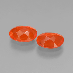  ct natürliche Orange Feueropal-Edelsteine, Oval Schliff, Transparent