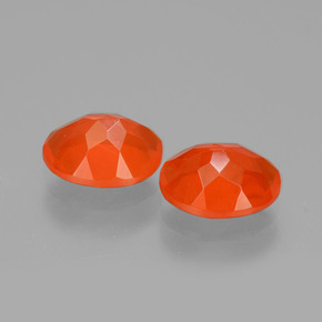 1.41 ct natürliche tiefrötlich-orange Feueropal-Edelsteine, Oval Schliff, Transparent