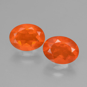 1,57 ct natürliche orangefarbener Feueropal-Edelsteine, Oval Schliff, Transparent