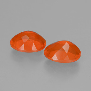 1,57 ct natürliche orangefarbener Feueropal-Edelsteine, Oval Schliff, Transparent