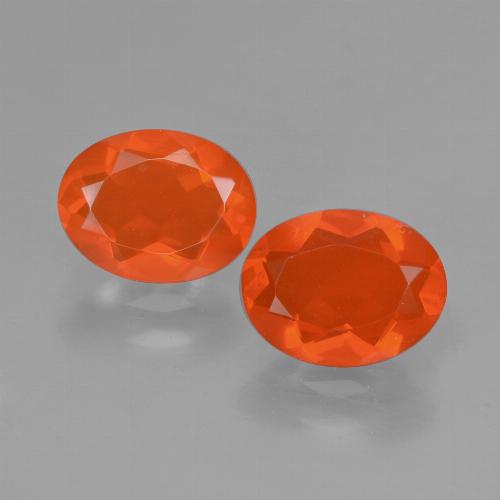 1,35 ct natürliche orangefarbener Feueropal-Edelsteine, Oval Schliff, Transparent