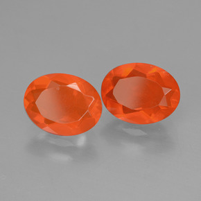 1,35 ct natürliche orangefarbener Feueropal-Edelsteine, Oval Schliff, Transparent
