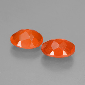 1,35 ct natürliche orangefarbener Feueropal-Edelsteine, Oval Schliff, Transparent