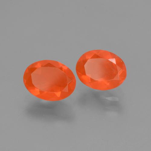 1.29 ct natürliche Feuerorange Feueropal-Edelsteine, Oval Schliff, Transparent